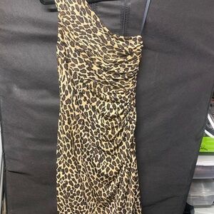 Lauren Ralph Lauren Leopard Print One Shoulder Dress